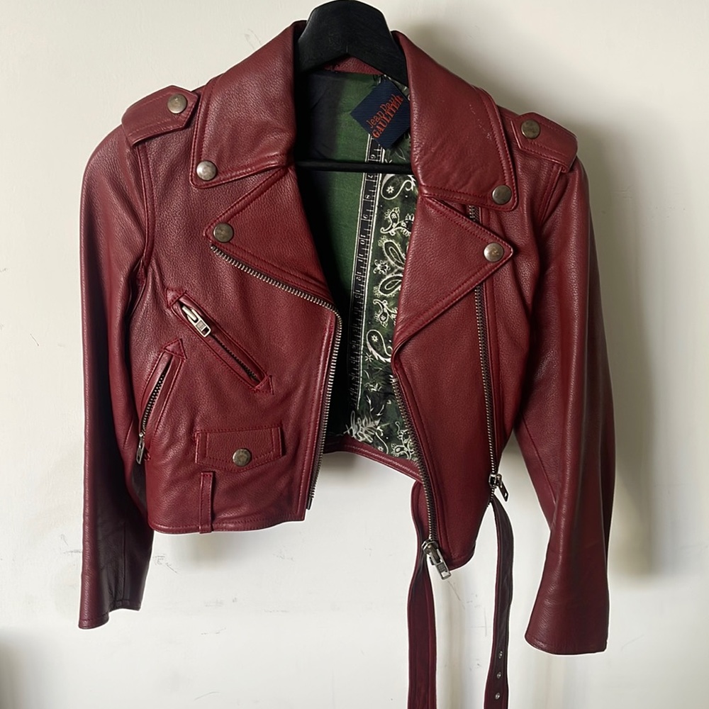 Jean Paul Gartier crop biker jacket (Genuine Leather)